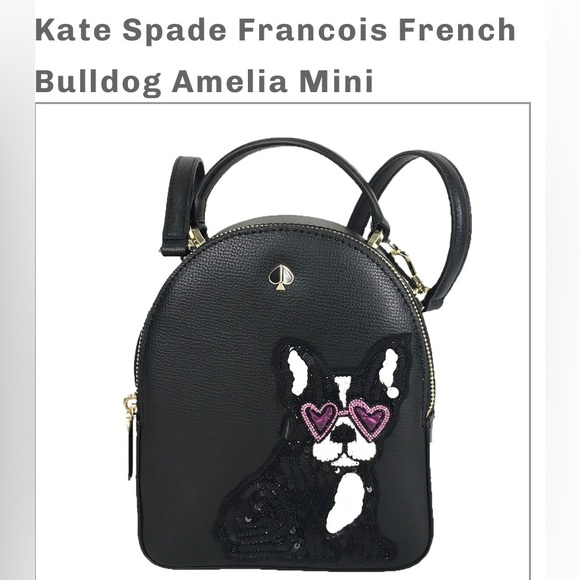 Kate Spade Francois French Bulldog Amelia Mini Backpack - Picture 2 of 13